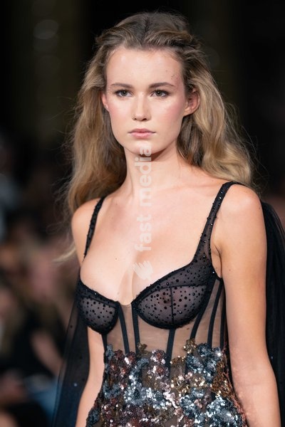 A model walks the runway at the Aadnevik Catwalk Show 2026 on September 21, 2026 in London, England