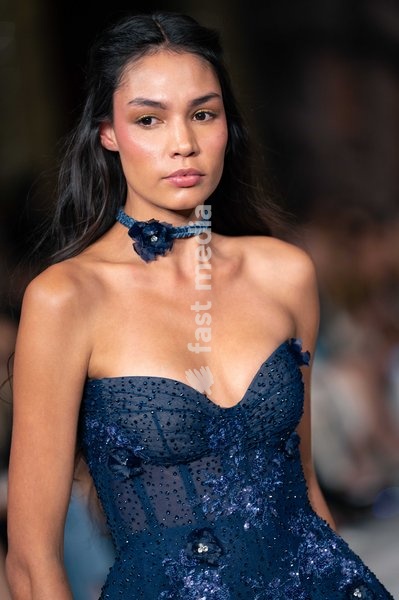 A model walks the runway at the Aadnevik Catwalk Show 2026 on September 21, 2026 in London, England