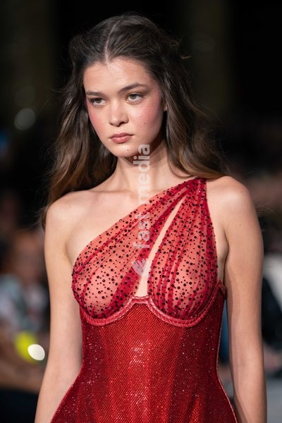 A model walks the runway at the Aadnevik Catwalk Show 2026 on September 21, 2026 in London, England