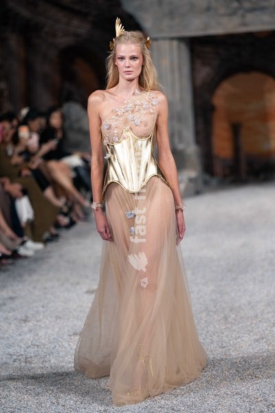 A model walks the runway at the Aadnevik Catwalk Show 2026 on September 21, 2026 in London, England