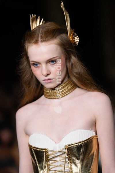 A model walks the runway at the Aadnevik Catwalk Show 2026 on September 21, 2026 in London, England