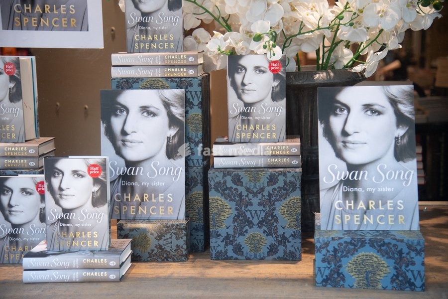 A general view of Earl Spencer's (Charles Spencer) new book, a memorial of his late sister Princess Diana titled 'Swan Song: Diana, My Sister' at Waterstones Piccadilly in London, England, UK on Tuesday 22 September, 2026 which is being released today