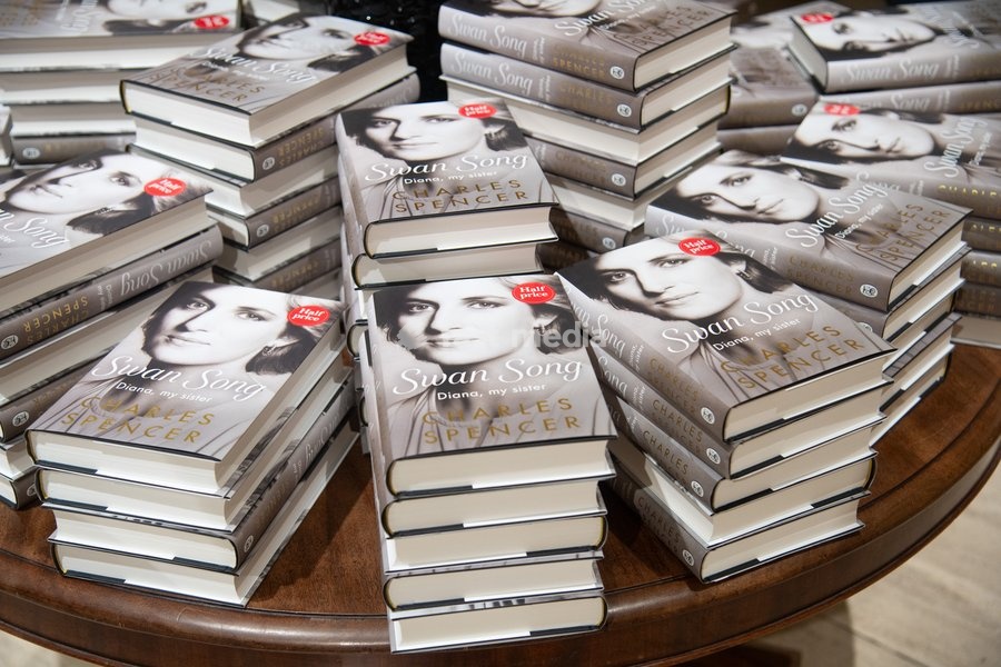 A general view of Earl Spencer's (Charles Spencer) new book, a memorial of his late sister Princess Diana titled 'Swan Song: Diana, My Sister' at Waterstones Piccadilly in London, England, UK on Tuesday 22 September, 2026 which is being released today