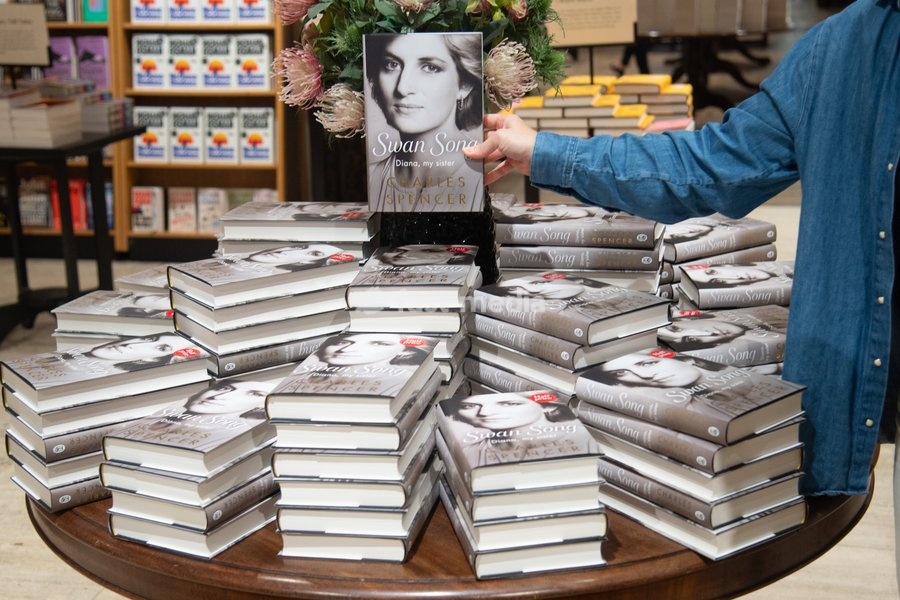 A general view of Earl Spencer's (Charles Spencer) new book, a memorial of his late sister Princess Diana titled 'Swan Song: Diana, My Sister' at Waterstones Piccadilly in London, England, UK on Tuesday 22 September, 2026 which is being released today