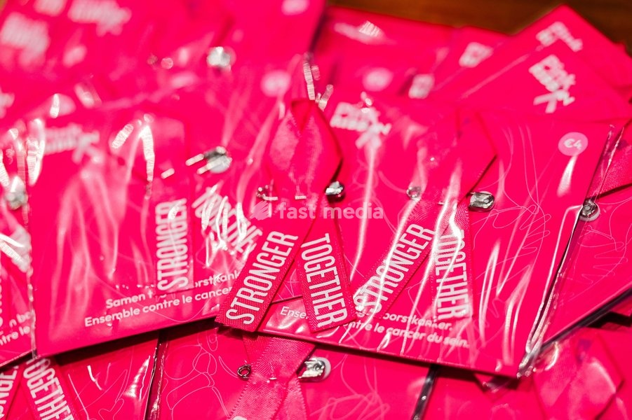 FOCUS COVERAGE, DISTRIBUTION REQUESTED TO BELGA The new 'Pink Ribbon' ribbon pictured during a press conference of the 'Pink Ribbon' Breast Cancer awareness organization at the VBO / FEB Federation of Enterprises, on Tuesday 22 September 2026 in Brussels