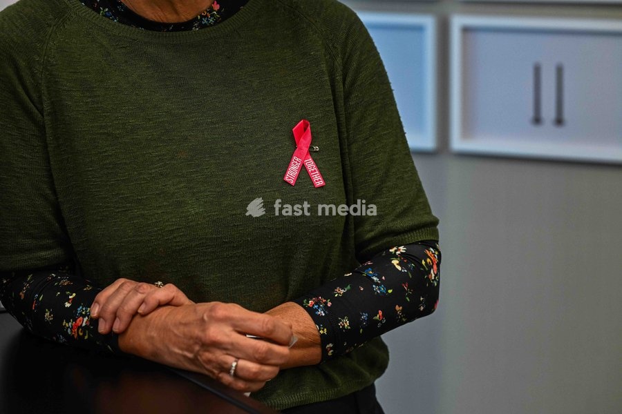 FOCUS COVERAGE, DISTRIBUTION REQUESTED TO BELGA The new 'Pink Ribbon' ribbon pictured during a press conference of the 'Pink Ribbon' Breast Cancer awareness organization at the VBO / FEB Federation of Enterprises, on Tuesday 22 September 2026 in Brussels