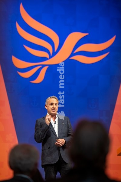 22 September 2026 - Brighton, UK. Alex Cole-Hamilton, Leader of the Scottish Liberal Democrats and MSP for Edinburgh North Western, delivers a speech on the final day of the Liberal Democrat Autumn Conference in Brighton