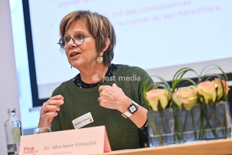 FOCUS COVERAGE, DISTRIBUTION REQUESTED TO BELGA Dr Marleen Finoulst pictured during a press conference of the 'Pink Ribbon' Breast Cancer awareness organization at the VBO / FEB Federation of Enterprises, on Tuesday 22 September 2026 in Brussels