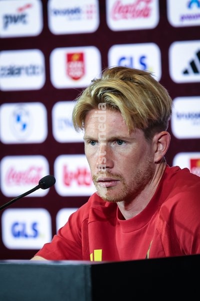Belgium's Kevin De Bruyne pictured during a press conference of the Red Devils, the Belgian national soccer team, at the national training center in Tubize, Tuesday 22 September 2026. The team is preparing for fixtures in the UEFA Nations League competition