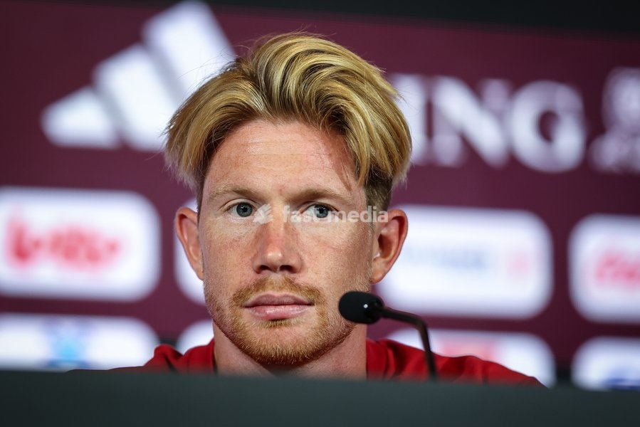 Belgium's Kevin De Bruyne pictured during a press conference of the Red Devils, the Belgian national soccer team, at the national training center in Tubize, Tuesday 22 September 2026. The team is preparing for fixtures in the UEFA Nations League competition