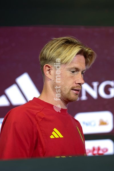 Belgium's Kevin De Bruyne pictured during a press conference of the Red Devils, the Belgian national soccer team, at the national training center in Tubize, Tuesday 22 September 2026. The team is preparing for fixtures in the UEFA Nations League competition