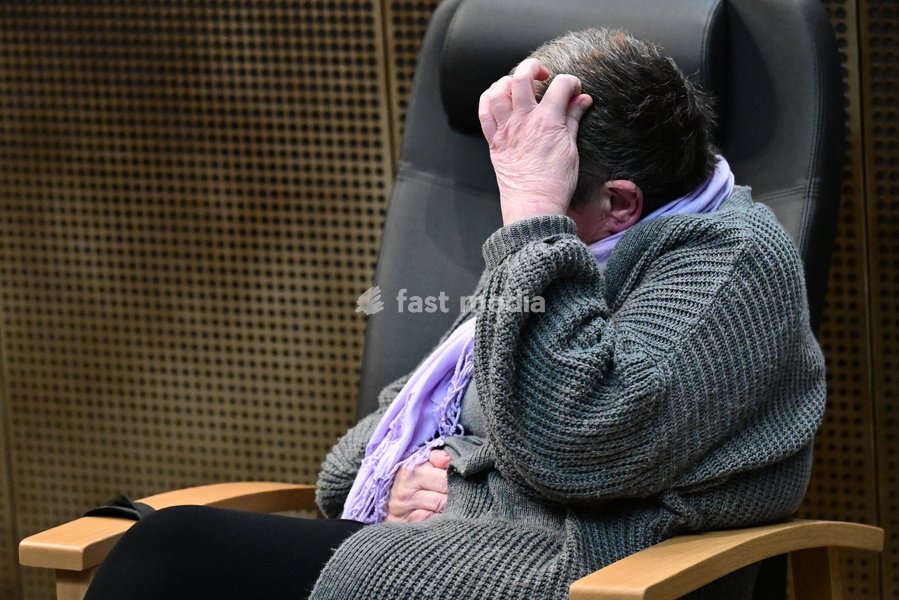 The accused is pictured during the jury selection session for the assize trial of C. Huyghe (64) of Puurs-Sint-Amands, who is accused of matricide, at the Antwerp Assize Court, on Tuesday 22 September 2026. Nearly six years ago, she administered medication to her 81-year-old mother, who had…