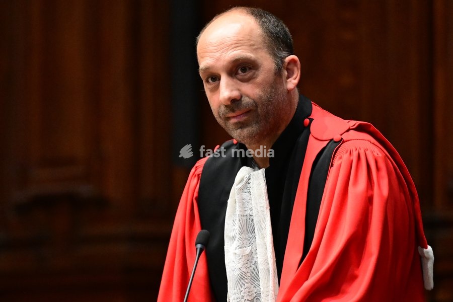 Prosecutor General Maarten Sobrie pictured during the jury selection session for the assize trial of C. Huyghe (64) of Puurs-Sint-Amands, who is accused of matricide, at the Antwerp Assize Court, on Tuesday 22 September 2026. Nearly six years ago, she administered medication to her 81-year-old…