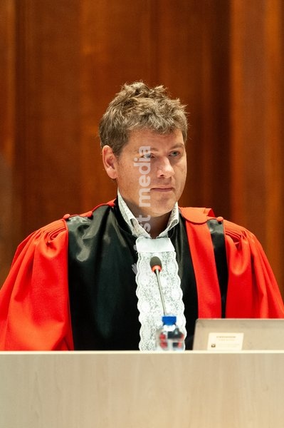 Chairman of the court Vincent Roelants pictured during the jury selection session for the assize trial of C. Huyghe (64) of Puurs-Sint-Amands, who is accused of matricide, at the Antwerp Assize Court, on Sunday 21 September 2025. Nearly six years ago, she administered medication to her 81-year-old…