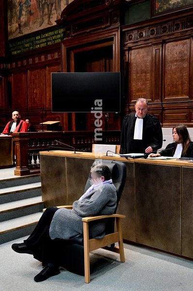 The accused is pictured during the jury selection session for the assize trial of C. Huyghe (64) of Puurs-Sint-Amands, who is accused of matricide, at the Antwerp Assize Court, on Tuesday 22 September 2026. Nearly six years ago, she administered medication to her 81-year-old mother, who had…