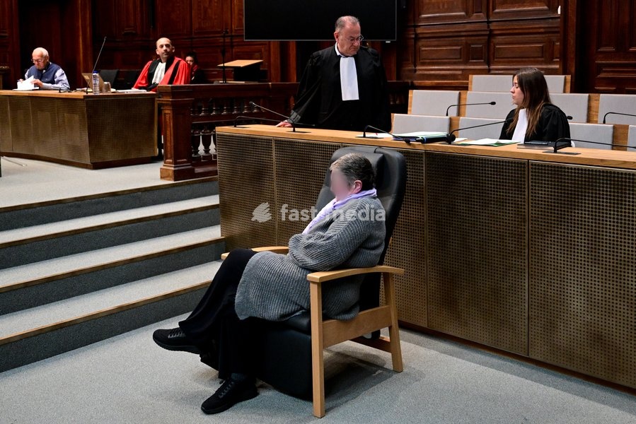 The accused is pictured during the jury selection session for the assize trial of C. Huyghe (64) of Puurs-Sint-Amands, who is accused of matricide, at the Antwerp Assize Court, on Tuesday 22 September 2026. Nearly six years ago, she administered medication to her 81-year-old mother, who had…