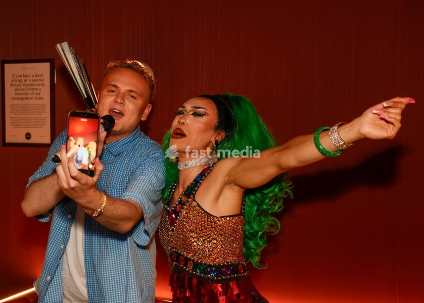 Louie King and Tequila Thirst at the Drag Bottoms Up Brunch at Clays Bar in Soho, London, United Kingdom