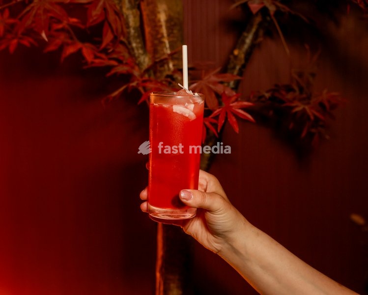 Cherry Blossom Collins with Beefeater gin, orange blossom tea, coconut, cherry soda, honey and citrus at the Drag Bottoms Up Brunch at Clays Bar
