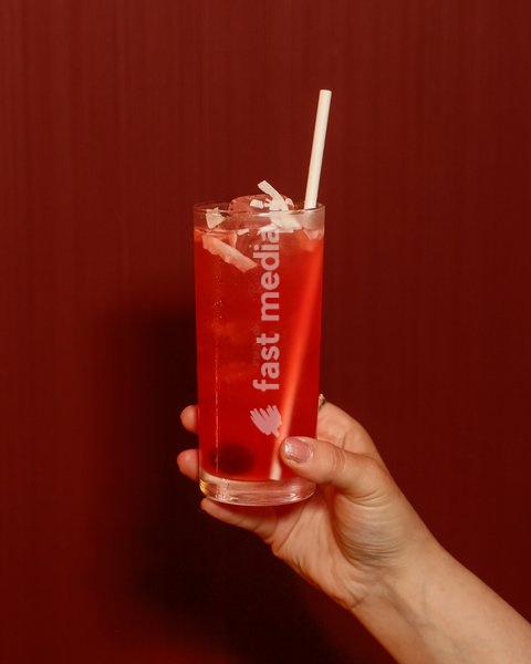 Cherry Blossom Collins with Beefeater gin, orange blossom tea, coconut, cherry soda, honey and citrus at the Drag Bottoms Up Brunch at Clays Bar