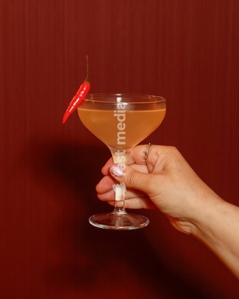 Spicy 50 with Absolut vanilla vodka, honey, elderflower, chilli and citrus at the Drag Bottoms Up Brunch at Clays Bar