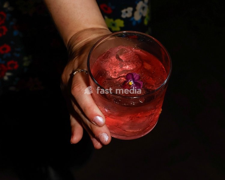 Clay Burst with Beefeater pink gin, cranberry & raspberry tea and citrus at the Drag Bottoms Up Brunch at Clays Bar