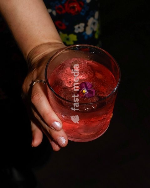 Clay Burst with Beefeater pink gin, cranberry & raspberry tea and citrus at the Drag Bottoms Up Brunch at Clays Bar