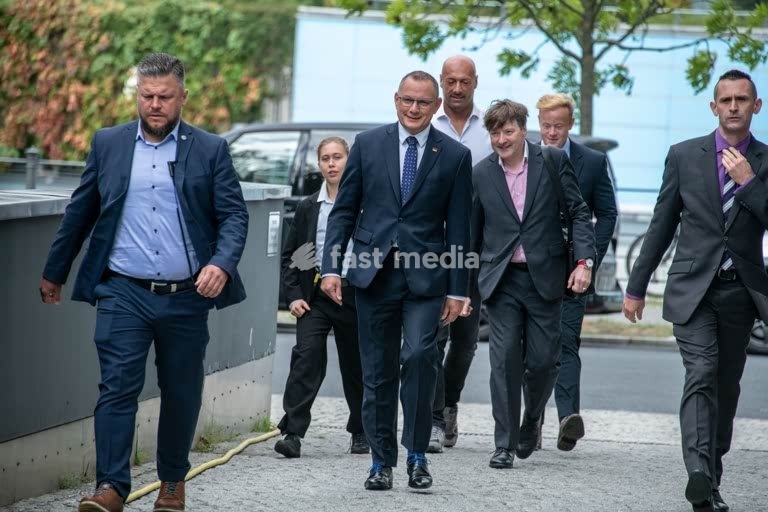 Tino Chrupalla, politician, AfD, Germany; the AfD’s federal spokesperson at the press conference held at the Federal Press Conference Centre the day after the state elections in Mecklenburg-Western Pomerania and the House of Representatives elections in Berlin. Berlin, 21 September 2026