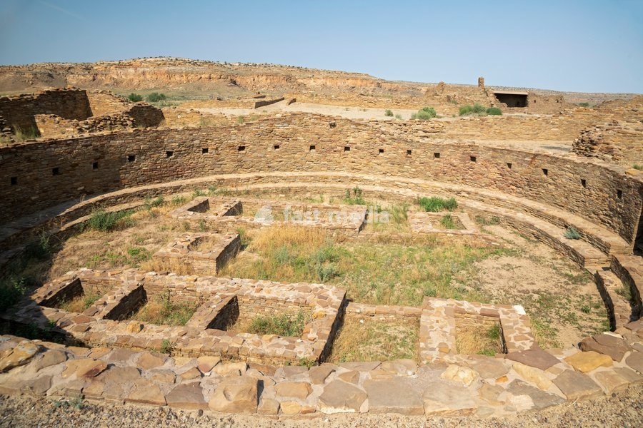 Pueblo Bonito at Chaco Culture National Historical Park in New Mexico. The park preserves the remnants of the Chacoan culture that thrived here from the mid 800s to the late 1100s. Many supporters of the Park are opposing the Trump Administration's plan to remove a buffer zone that prohibits…