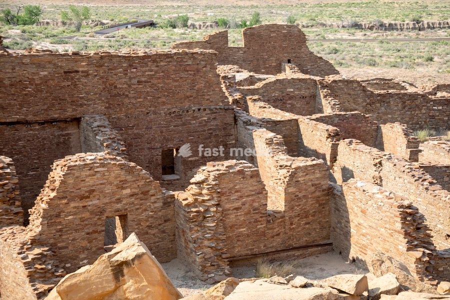 Pueblo Bonito at Chaco Culture National Historical Park in New Mexico. The park preserves the remnants of the Chacoan culture that thrived here from the mid 800s to the late 1100s. Many supporters of the Park are opposing the Trump Administration's plan to remove a buffer zone that prohibits…