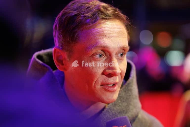 Matthias Schweighöfer, actor and film director, Germany. 76th Berlinale; portrait on the red carpet ahead of the premiere of the feature film *No Good Men*, the opening event of the International Film Festival. Berlin, 12 February 2026