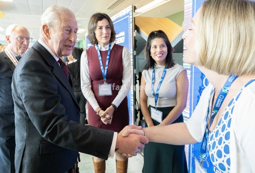 King Charles III during a visit to the new Great British Energy headquarters in Aberdeen to meet with representatives working across North East Scotland supporting the United Kingdom’s energy transition. Picture date: Tuesday September 22, 2026