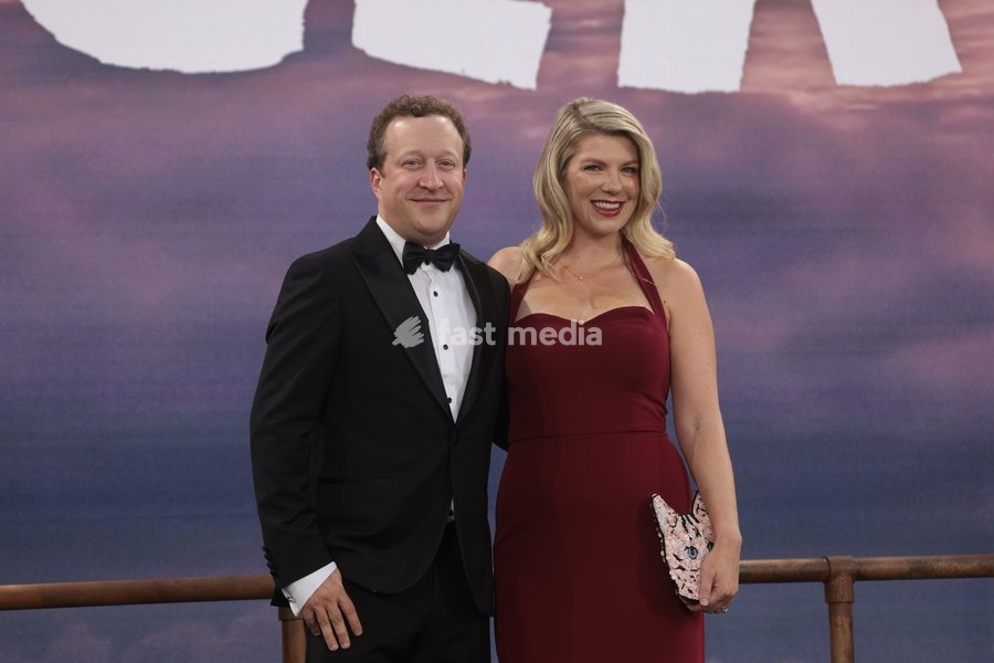 Ross Hatt and guest at Digger Royal Film Performance and World Premiere at Leicester Square Gardens, 22 September 2026