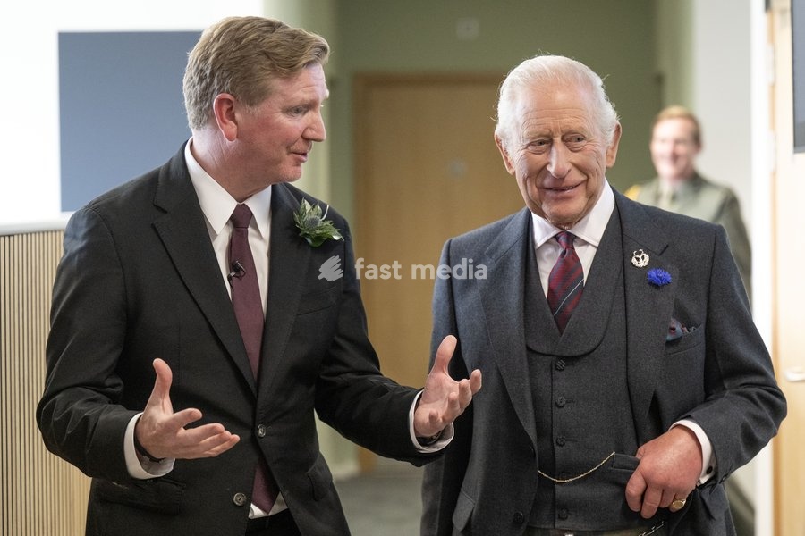 King Charles III speaks with Dan McGrail, CEO of Great British Energy, during a visit to the new Great British Energy headquarters in Aberdeen to meet with representatives working across North East Scotland supporting the United Kingdom’s energy transition. Picture date: Tuesday September 22, 2026