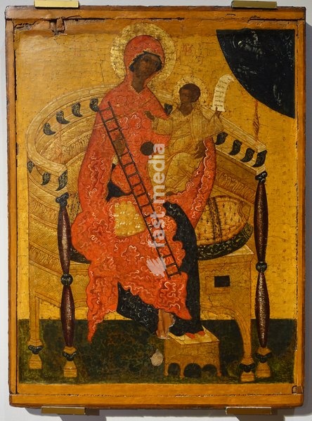Theotokos of the Uncut Mountain. Icon. Last quarter of the 16th century. Russian North. Wood, tempera. State Tretyakov Gallery