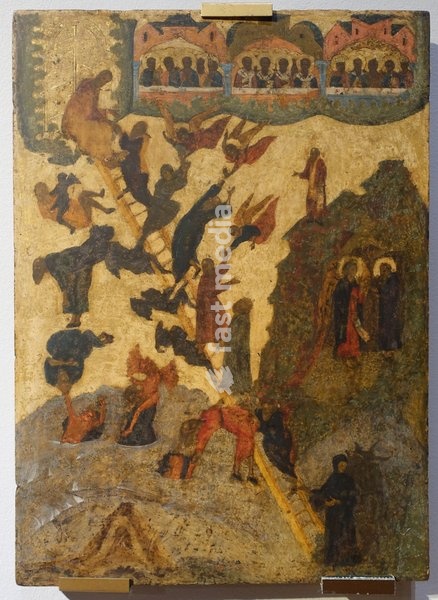 Icon of the Ladder Vision (The Vision of the Ladder). 18th century. Wood, tempera. State Tretyakov Gallery