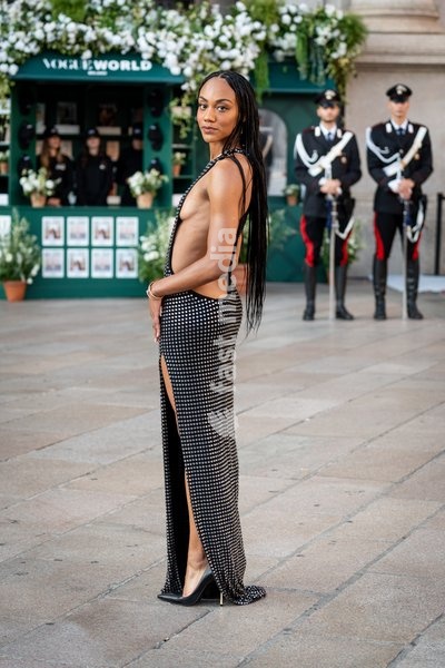 Larissa Iapichino arrives at Vogue world show during the Milan Fashion Week - Womenswear Spring/Summer 2027 in Milan, Italy, on 22 September 2026