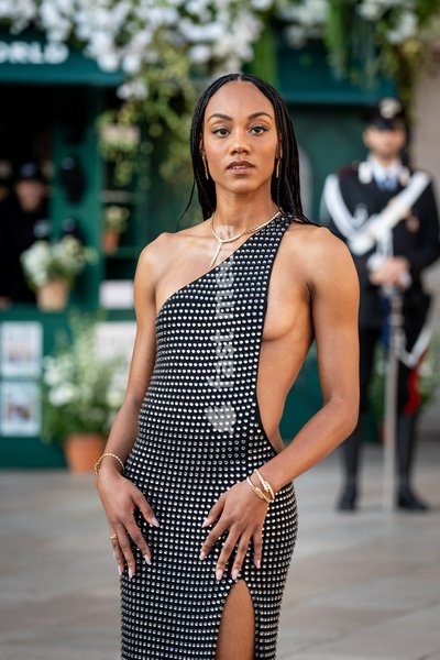 Larissa Iapichino arrives at Vogue world show during the Milan Fashion Week - Womenswear Spring/Summer 2027 in Milan, Italy, on 22 September 2026