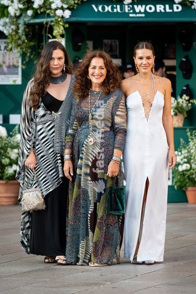 Teresa Maccapani Missoni, Angela Missoni and Margherita Missoni arrive at Vogue world show during the Milan Fashion Week - Womenswear Spring/Summer 2027 in Milan, Italy, on 22 September 2026