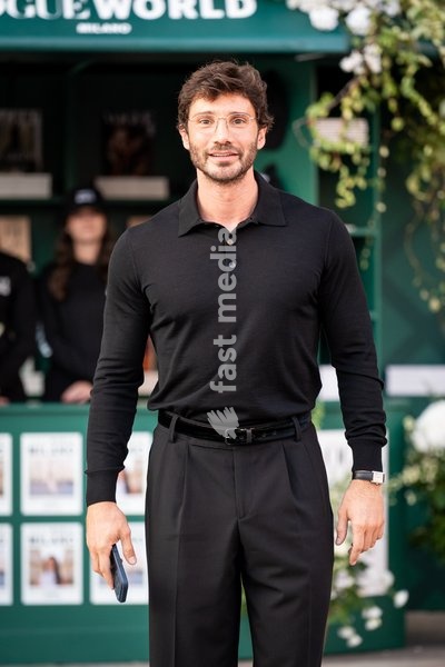 Stefano De Martino arrives at Vogue world show during the Milan Fashion Week - Womenswear Spring/Summer 2027 in Milan, Italy, on 22 September 2026