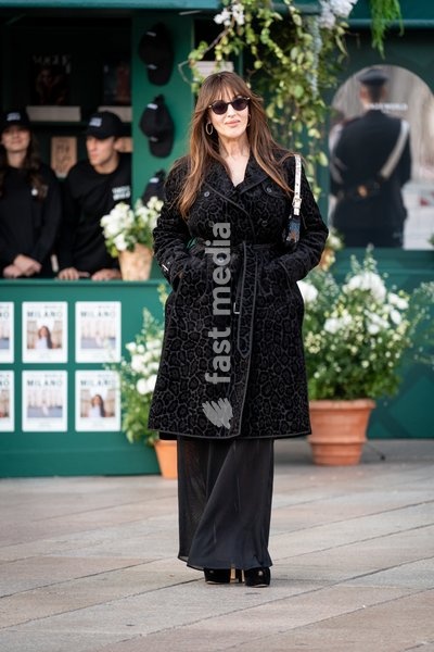 Monica Bellucci arrives at Vogue world show during the Milan Fashion Week - Womenswear Spring/Summer 2027 in Milan, Italy, on 22 September 2026