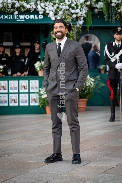 Gianluca Gazzoli arrives at Vogue world show during the Milan Fashion Week - Womenswear Spring/Summer 2027 in Milan, Italy, on 22 September 2026
