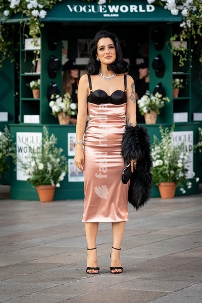 Claudia Lagona, Levante arrives at Vogue world show during the Milan Fashion Week - Womenswear Spring/Summer 2027 in Milan, Italy, on 22 September 2026