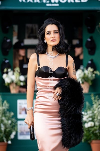 Claudia Lagona, Levante arrives at Vogue world show during the Milan Fashion Week - Womenswear Spring/Summer 2027 in Milan, Italy, on 22 September 2026