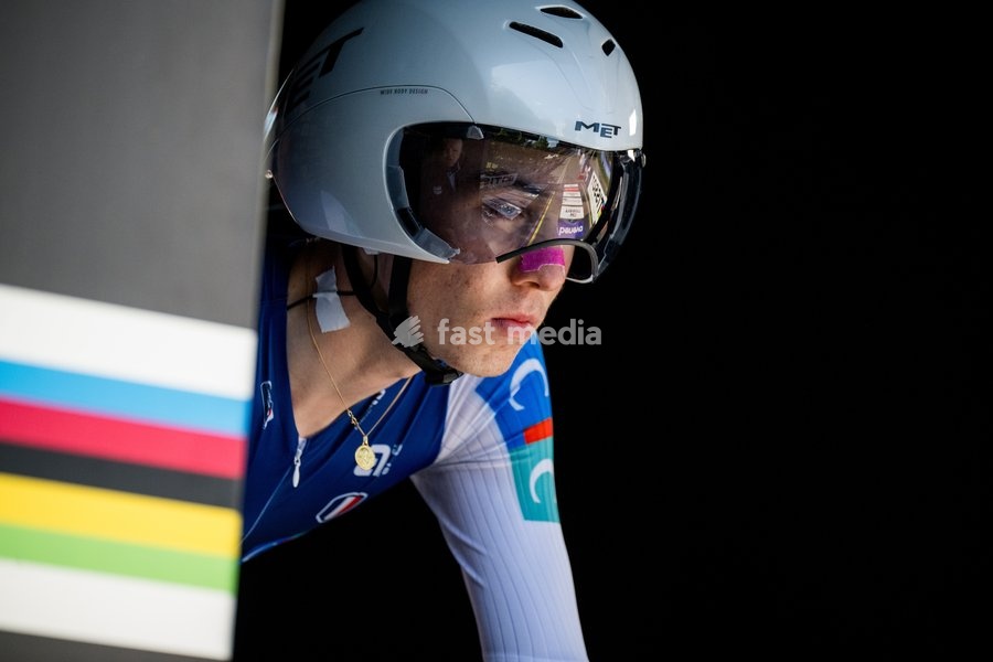 French Lancelot Gayant pictured during the men's Junior individual time trial race (20,03 km) at the cycling UCI Road World Championship, in Montreal, Canada, Tuesday 22 September 2026