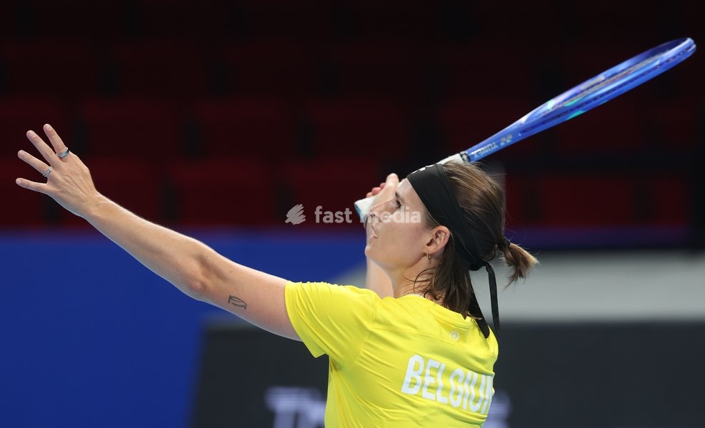 Belgian Greet Minnen pictured during a training session for the Finals of the Billie King Cup tournament, on Wednesday 23 September 2026 in Shenzhen, China. Tomorrow, Belgium will play in Quarterfinals against Ukraine