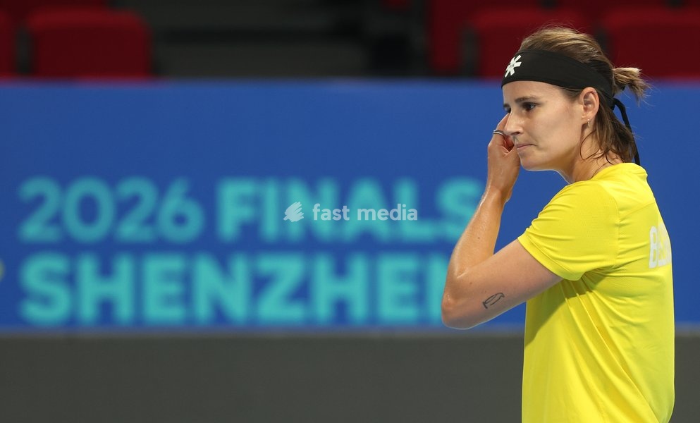 Belgian Greet Minnen pictured during a training session for the Finals of the Billie King Cup tournament, on Wednesday 23 September 2026 in Shenzhen, China. Tomorrow, Belgium will play in Quarterfinals against Ukraine