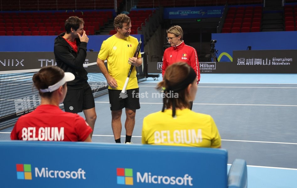 Belgian team captain Wim Fissette pictured during a training session for the Finals of the Billie King Cup tournament, on Wednesday 23 September 2026 in Shenzhen, China. Tomorrow, Belgium will play in Quarterfinals against Ukraine