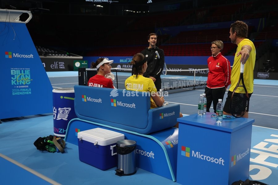 Belgian team captain Wim Fissette pictured during a training session for the Finals of the Billie King Cup tournament, on Wednesday 23 September 2026 in Shenzhen, China. Tomorrow, Belgium will play in Quarterfinals against Ukraine