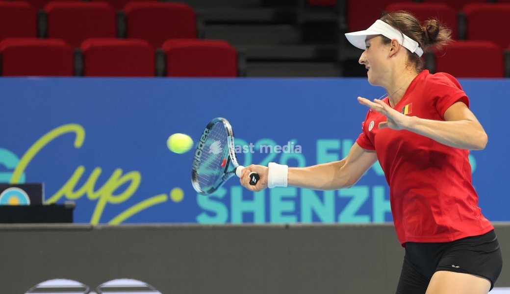 Belgian Jana Otzipka pictured in action during a training session for the Finals of the Billie King Cup tournament, on Wednesday 23 September 2026 in Shenzhen, China. Tomorrow, Belgium will play in Quarterfinals against Ukraine