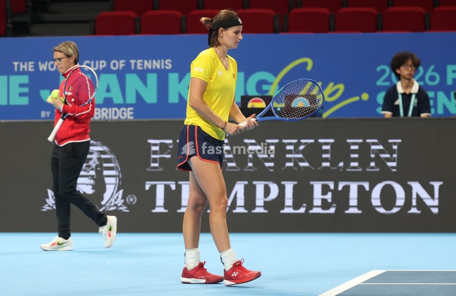 Belgian Greet Minnen pictured during a training session for the Finals of the Billie King Cup tournament, on Wednesday 23 September 2026 in Shenzhen, China. Tomorrow, Belgium will play in Quarterfinals against Ukraine